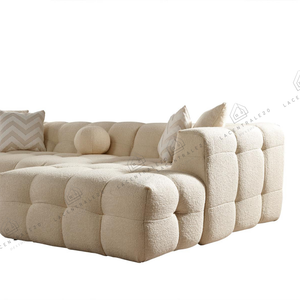 Canapé d’angle – Tissu laine bouclée – Carmen