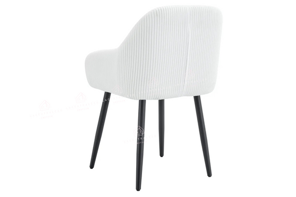 Chaise salle à manger – velours côtelé – pied bois noir – Lots de 2/4/6 – Peach