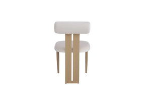 Chaise salle à manger – velours beige - pied effet bois  – Lot de 2/4 – Boudin