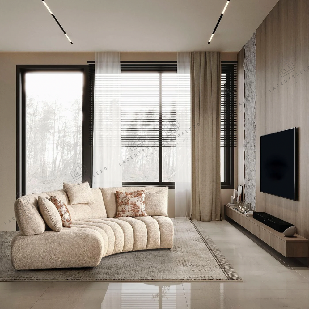 Canapé Modulable - 4/5 modules - Angle réversible - Lune