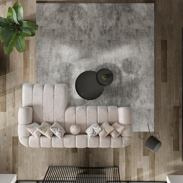 Canapé d’angle – Tissu laine bouclée - Carmelo