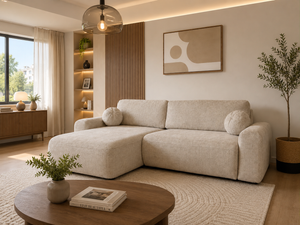 Canapé convertible - Tissu Marbella beige - Betis