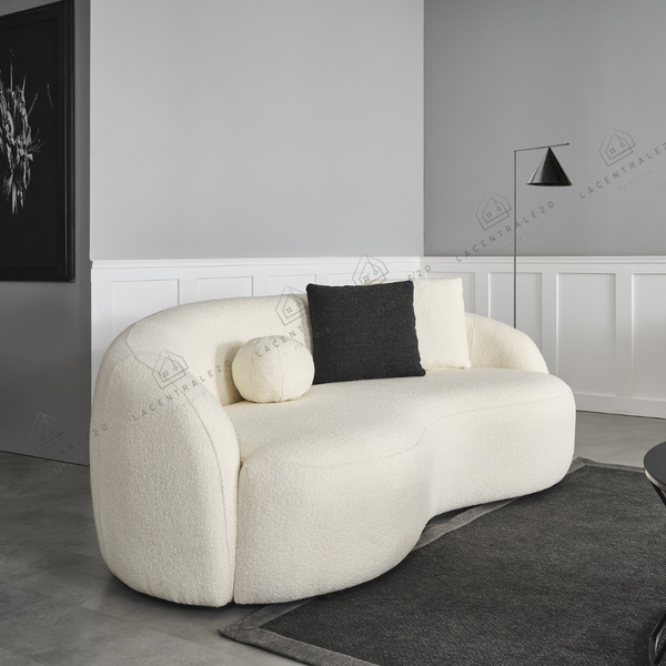 Canapé 3 places - Tissu laine bouclée ou velours – Lisbon