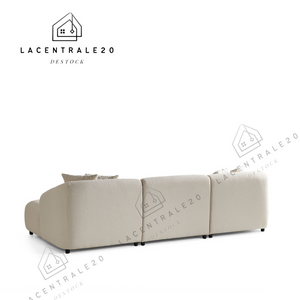 Canapé d’angle - Tissu velours ou laine bouclée - Porto