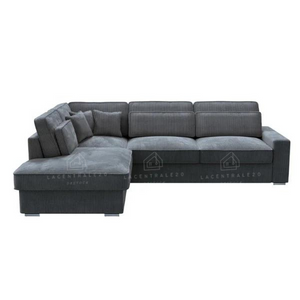 Canapé d’angle – Tissu côtelé gris anthracite – Bristol