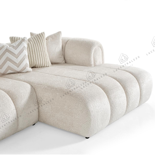 Canapé d’angle – Tissu laine bouclée - Carmelo