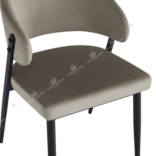 Chaise Lamia taupe - pied métal noir