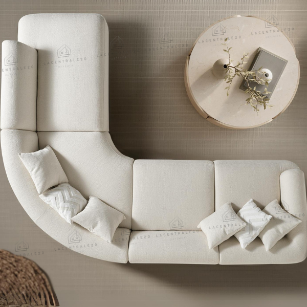 Canapé d’angle - Tissu velours ou laine bouclée – Big Porto