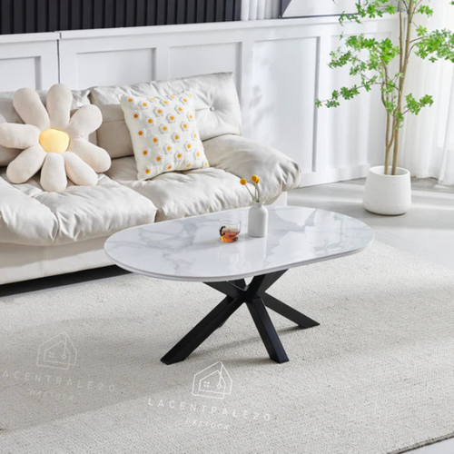 Table basse -Effet céramique et marbre - Ophélia