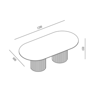 Table basse - Effet plateaux travertin Mat ou Brillant - Pied effet noyer - Keysha