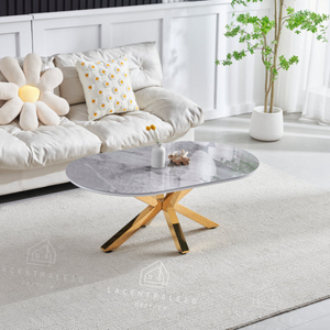 Table basse -Effet céramique et marbre - Ophélia