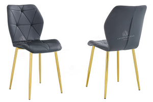 Chaise salle à manger – velours pied métal doré – Lot de 2 / 4 / 6 - Coquillage
