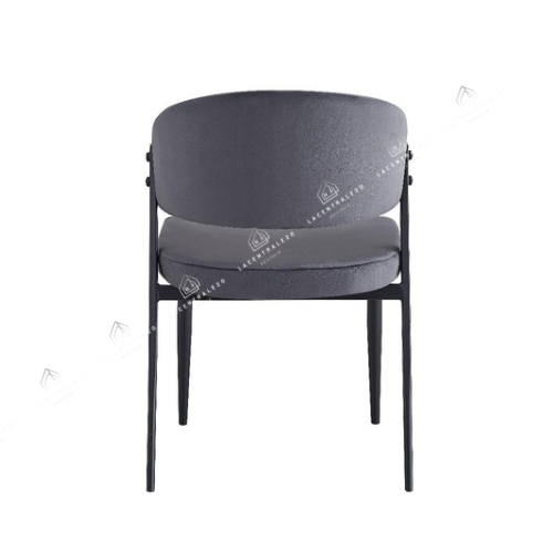 Chaise Lamia gris - pied métal noir