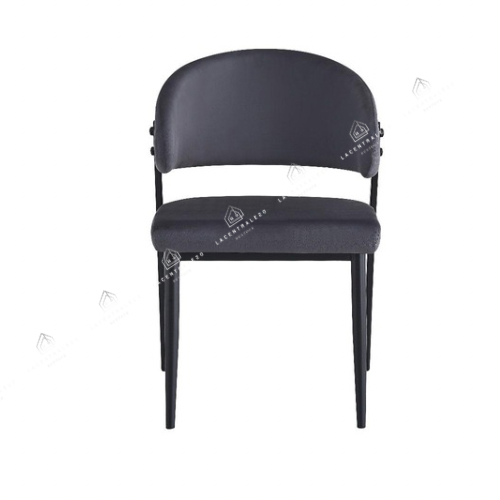 Chaise Lamia gris - pied métal noir