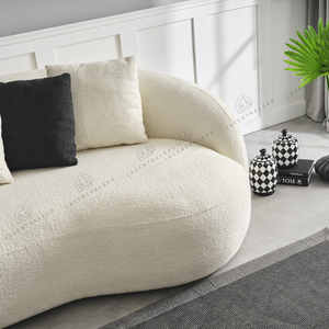 Canapé 3 places - Tissu laine bouclée ou velours – Lisbon