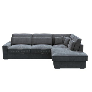 Canapé d’angle – Tissu côtelé gris anthracite – Bristol