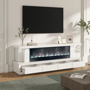 Meuble TV Cheminée Flamora - Chauffage électrique 1500W