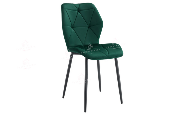 Chaise salle à manger – velours pied métal doré – Lot de 2 / 4 / 6 - Coquillage