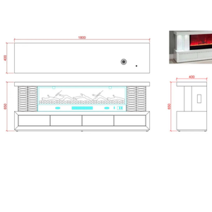 Meuble TV Cheminée Flamora - Chauffage électrique 1500W