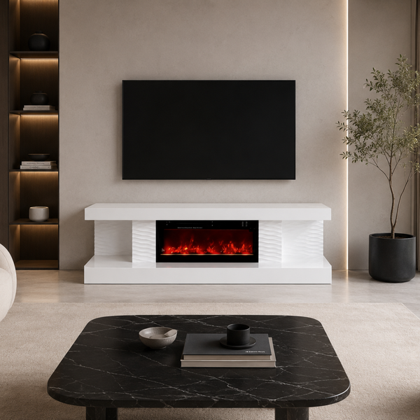 Meuble TV Cheminée Katty - Chauffage électrique