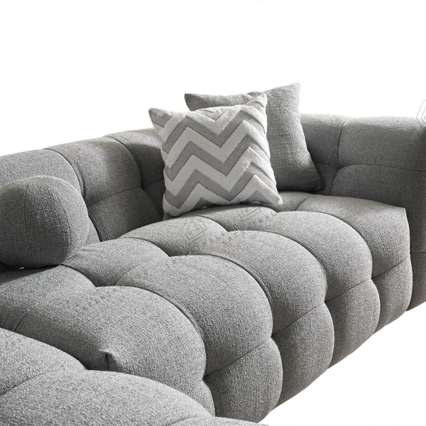 Canapé d’angle – Tissu laine bouclée – Carmen