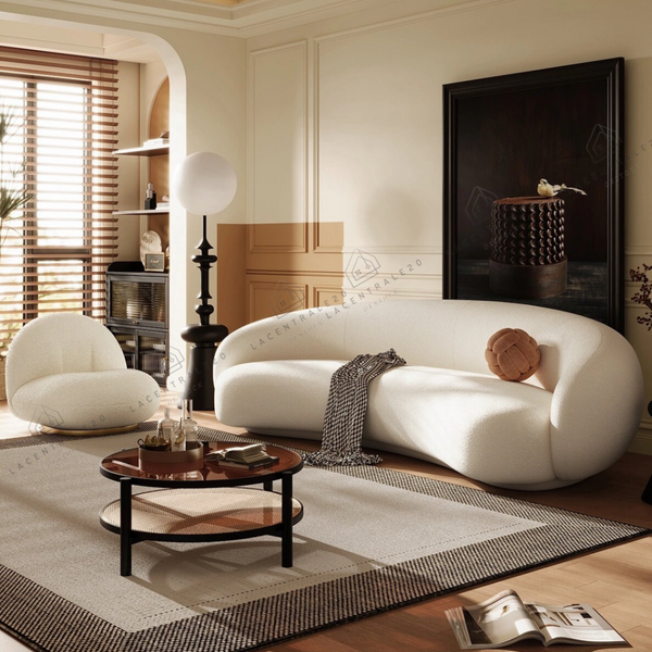 Canapé 3 places - Tissu laine bouclée ou velours – Lisbon