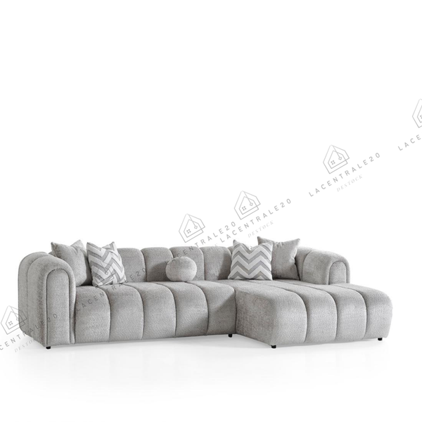 Canapé d’angle – Tissu laine bouclée - Carmelo