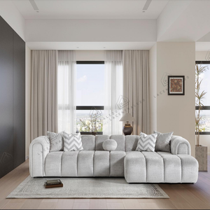 Canapé d’angle – Tissu laine bouclée - Carmelo