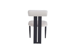 Chaise salle à manger – velours beige - pied métal noir – Lot de 2 / 4 – Boudin
