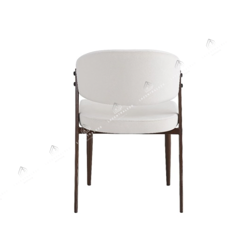 Chaise Lamia beige - pied métal effet noyer