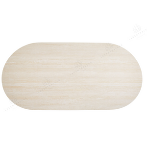 Table à Manger - Oval - céramique effet travertin mat - Selena