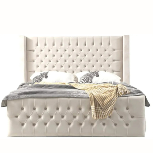 Cadre de lit - Tissu clouté - Bianca