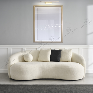 Canapé 3 places - Tissu laine bouclée ou velours – Lisbon