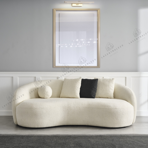 Canapé 3 places - Tissu laine bouclée ou velours – Lisbon