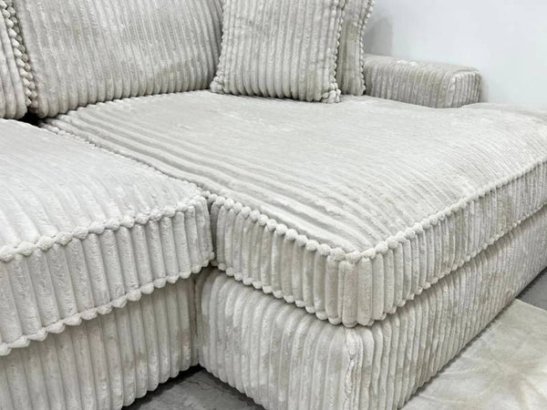 Canapé d'angle - Tissu côtelé Doudou - Mini Bristol