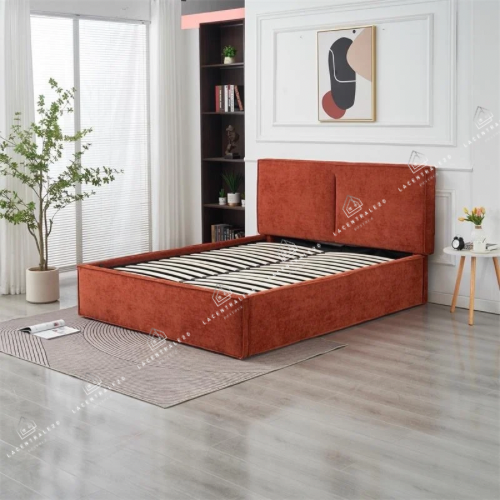 Lit coffre Olivia chenille Terracotta