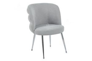 Chaise salle à manger – effet lin – pied métal (noir / chrome / or) – Lot de 2 / 4 / 6 – Sacha
