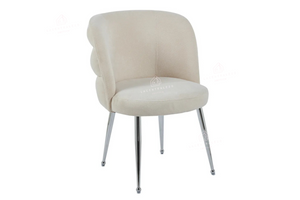Chaise salle à manger – effet lin – pied métal (noir / chrome / or) – Lot de 2 / 4 / 6 – Sacha