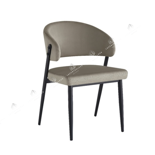 Chaise Lamia taupe - pied métal noir