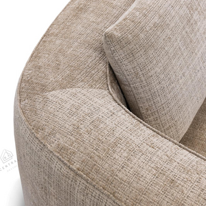 Canapé d'angle - Tissu Chenille beige - Monaco