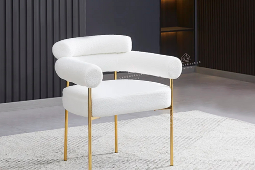 Chaise salle à manger – velours / sergé / laine bouclée – pieds (noir / chrome / gold) – Lot de 2 / 4 / 6 – Bulle