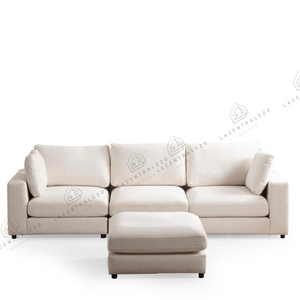 Canapé d’angle - Tissu velours - 3+1 Modulable – Julie