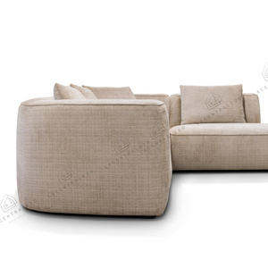 Canapé d'angle - Tissu Chenille beige - Monaco