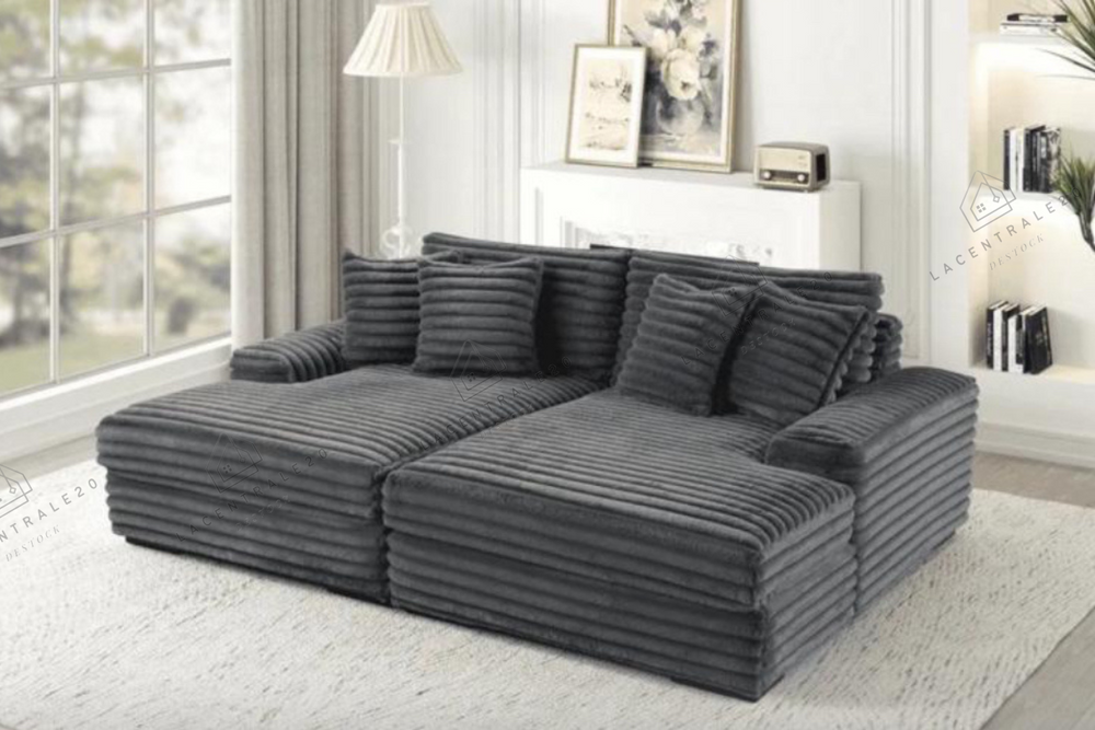 Canapé - Tissu côtelé épais - Ema