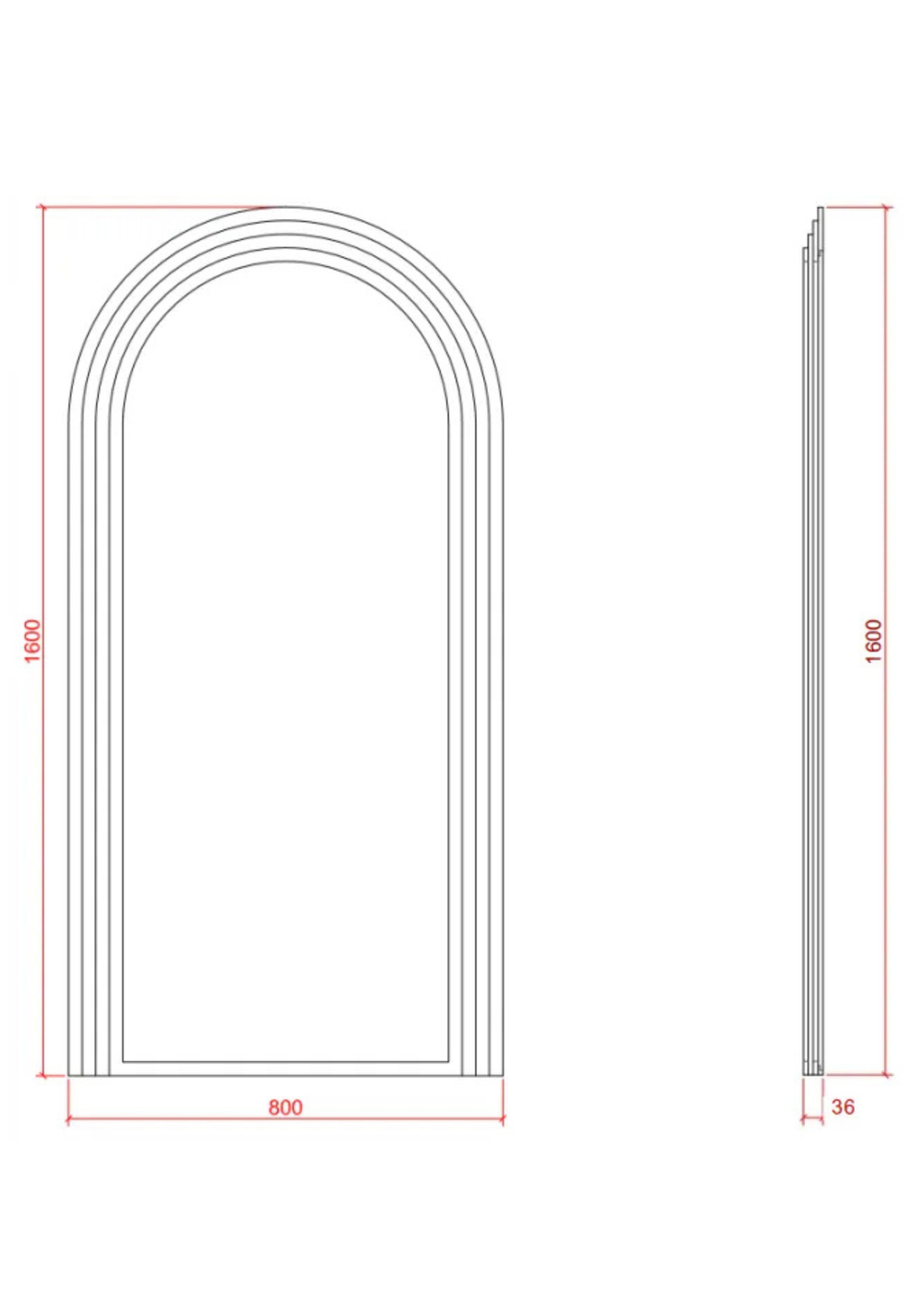 Miroir - Beige en Arc - Bali