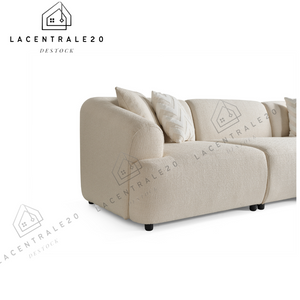 Canapé d’angle - Tissu velours ou laine bouclée - Porto