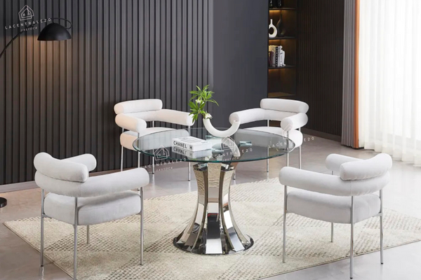 Chaise salle à manger – velours / sergé / laine bouclée – pieds (noir / chrome / gold) – Lot de 2 / 4 / 6 – Bulle