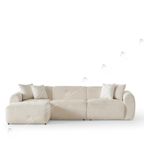 Canapé d'angle - Tissu Marbella crème - Cloud