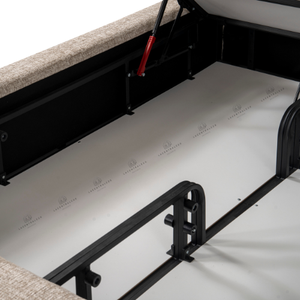 Lit coffre - Tissu laine bouclée - Mona