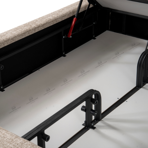 Lit coffre - Tissu laine bouclée - Mona